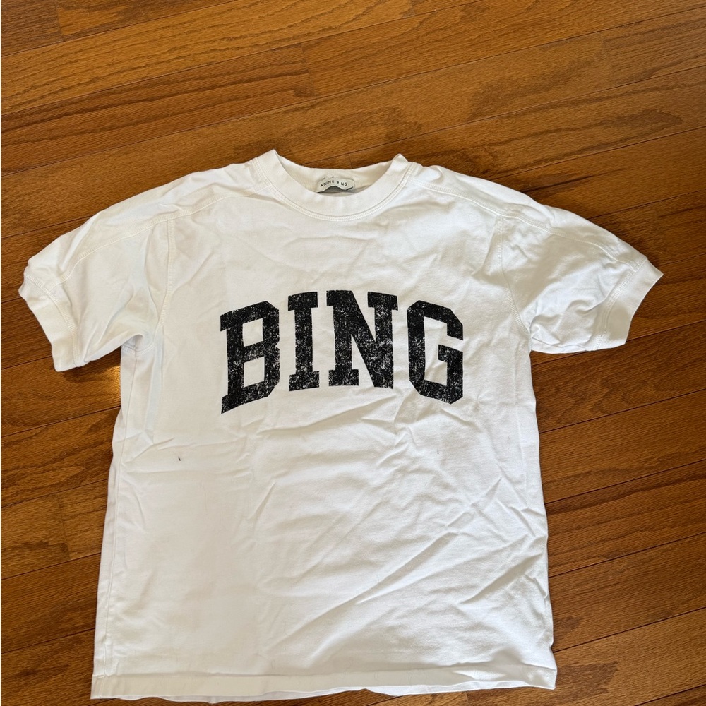 Anine Bing White Tee with Black Graphic - Picture 3 of 3